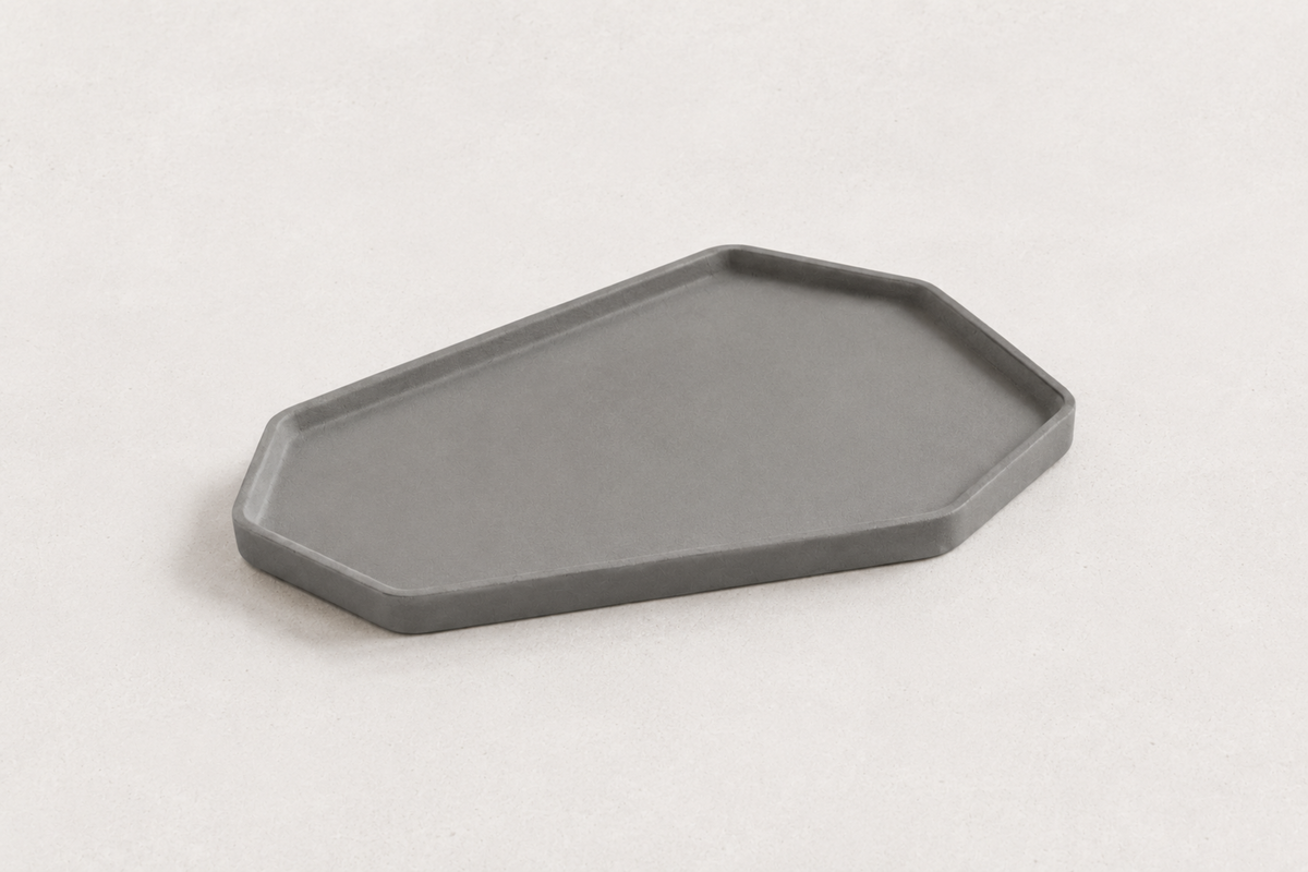 Plateau KORA en béton minéral – Plateau décoratif, vide-poche design et plateau à bijoux