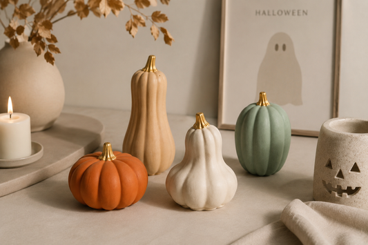 Citrouilles décoratives en béton • À l’unité ou coffret de 4 • Décoration d’automne