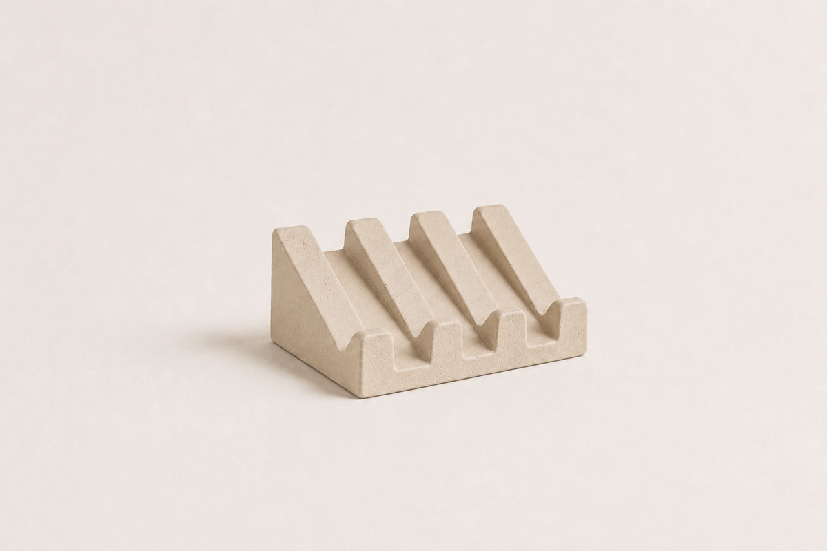 Porte-savon STRATA en béton minéral – Porte-savon design fait main pour savon solide