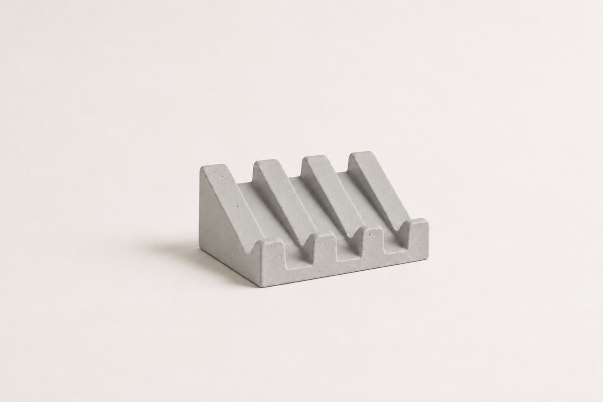 Porte-savon STRATA en béton minéral – Porte-savon design fait main pour savon solide
