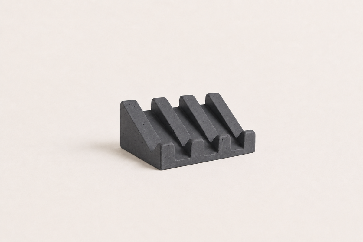 Porte-savon STRATA en béton minéral – Porte-savon design fait main pour savon solide