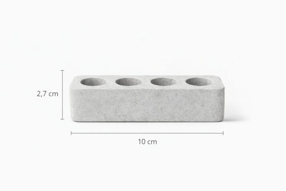 Porte-brosse à dents 4 trous ROC QUAD en béton minéral – Support pour 4 brosses à dents manuelles • 6 couleurs Minérale