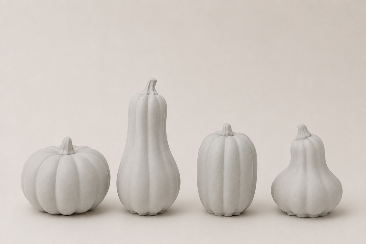 Citrouilles décoratives en béton • À l’unité ou coffret de 4 • Décoration d’automne