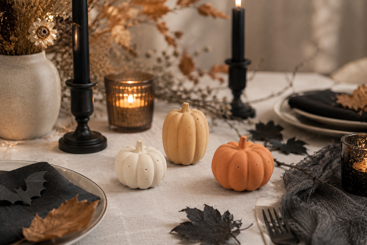 Petites citrouilles décoratives • Lot de 3 • Coffret Aube, Récolte ou Minuit