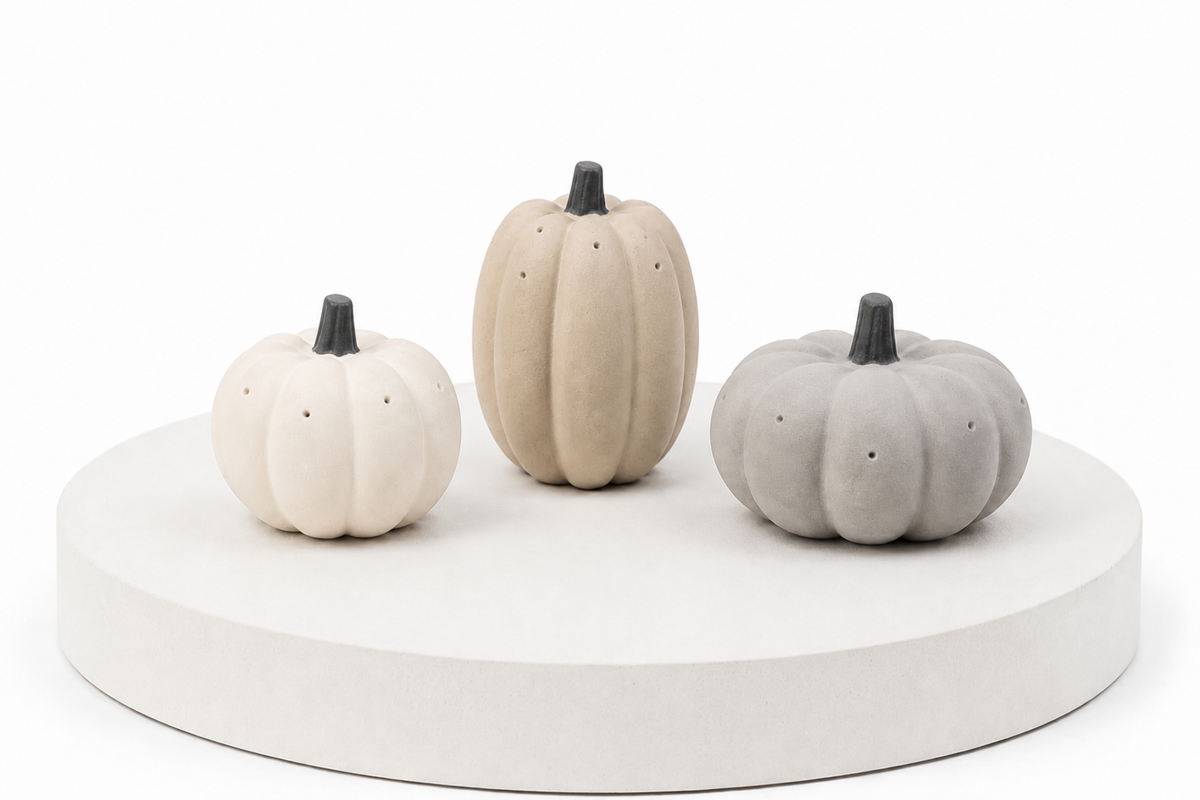 Petites citrouilles décoratives • Lot de 3 • Coffret Aube, Récolte ou Minuit
