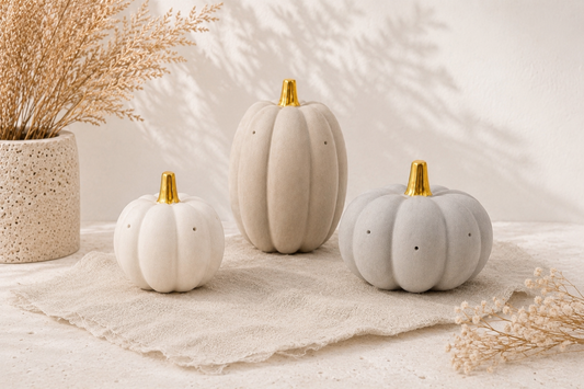 Petites citrouilles décoratives • Lot de 3 • Coffret Aube, Récolte ou Minuit
