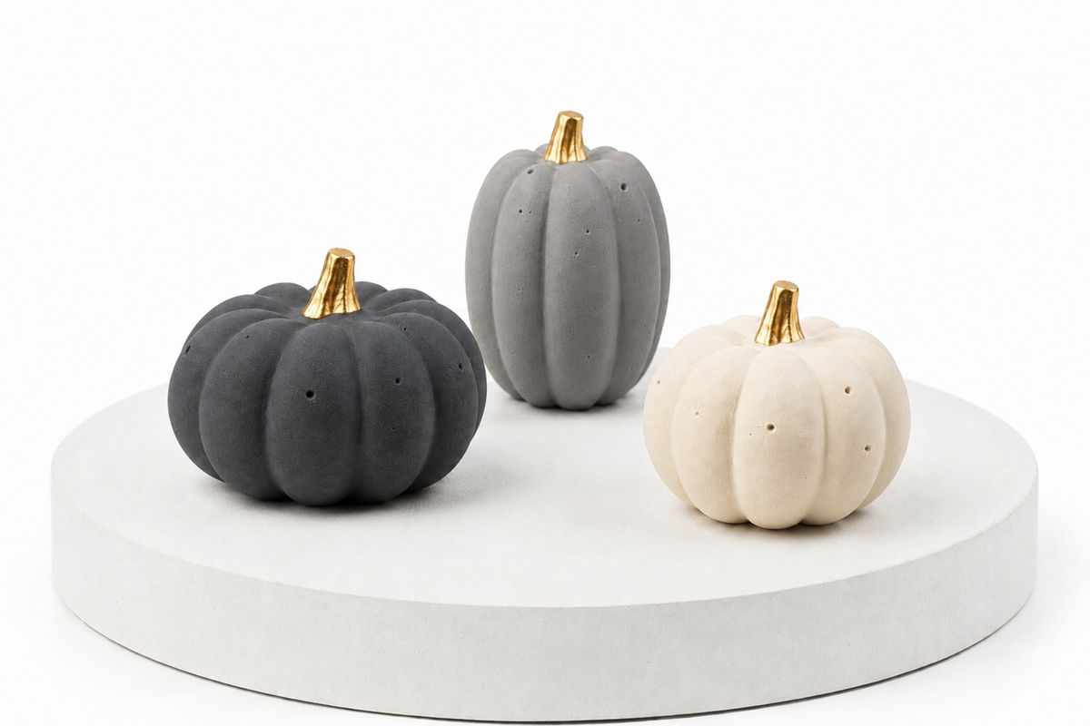 Petites citrouilles décoratives • Lot de 3 • Coffret Aube, Récolte ou Minuit