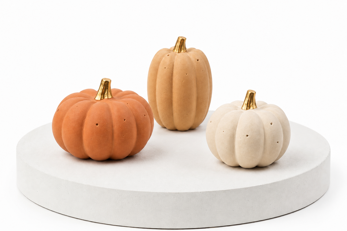 Petites citrouilles décoratives • Lot de 3 • Coffret Aube, Récolte ou Minuit