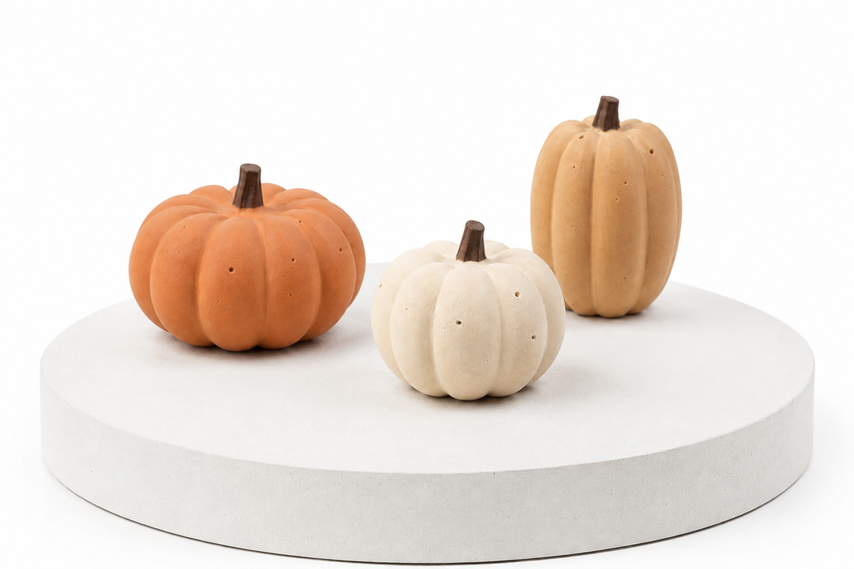Petites citrouilles décoratives • Lot de 3 • Coffret Aube, Récolte ou Minuit